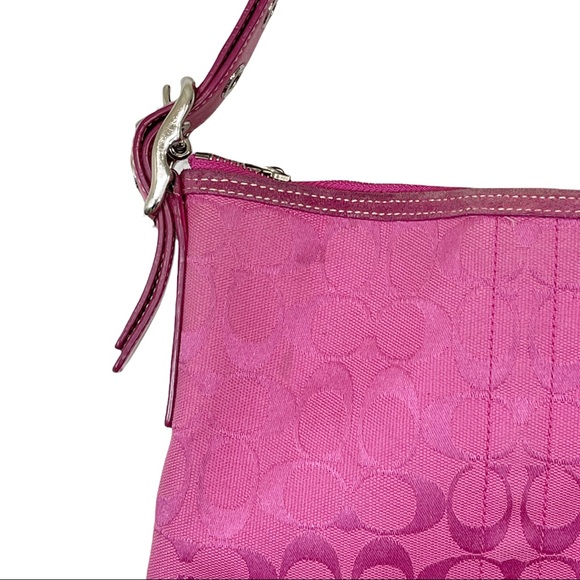 COACH- Pink Logo Fabric Crossbody / Shoulder Bag - Picture 7 of 13